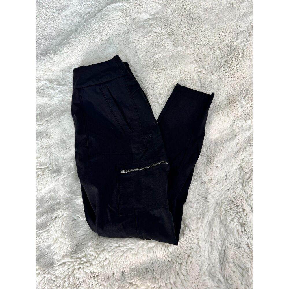 Athleta Black Jogger Pants Size 4 Cargo Pocket High Rise Stretch Athleisure